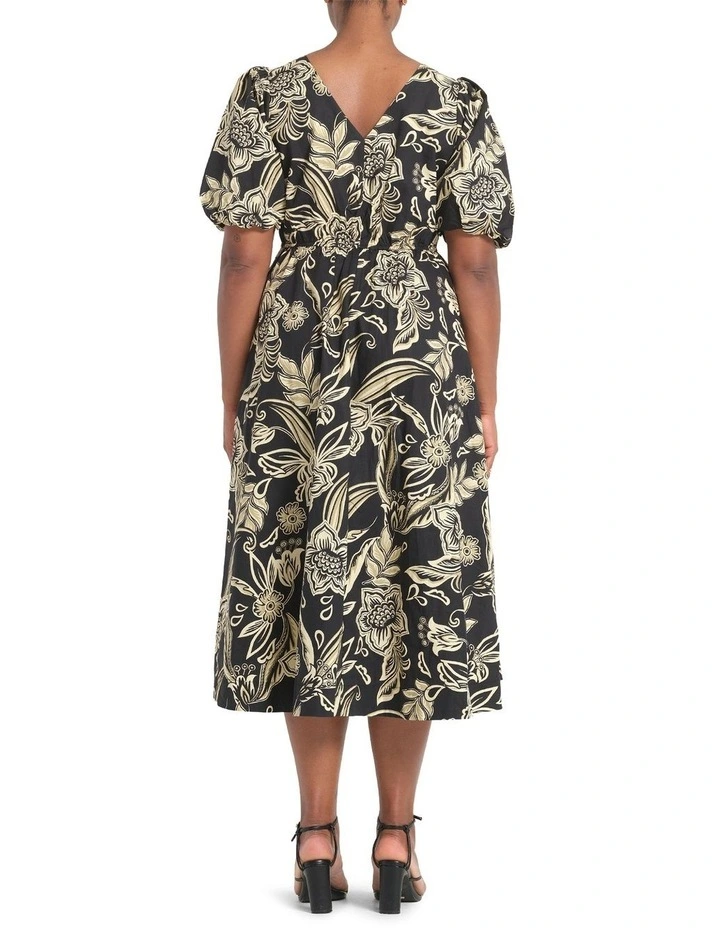 Kelsie Dress in Black/Cream image 3