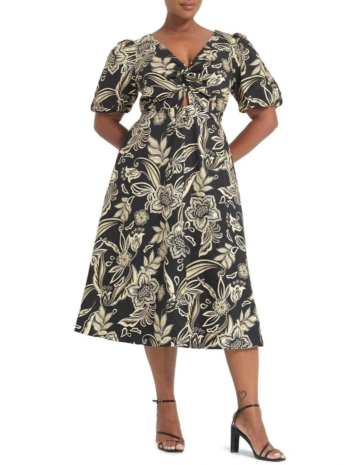 Kelsie Dress in Black/Cream image 4