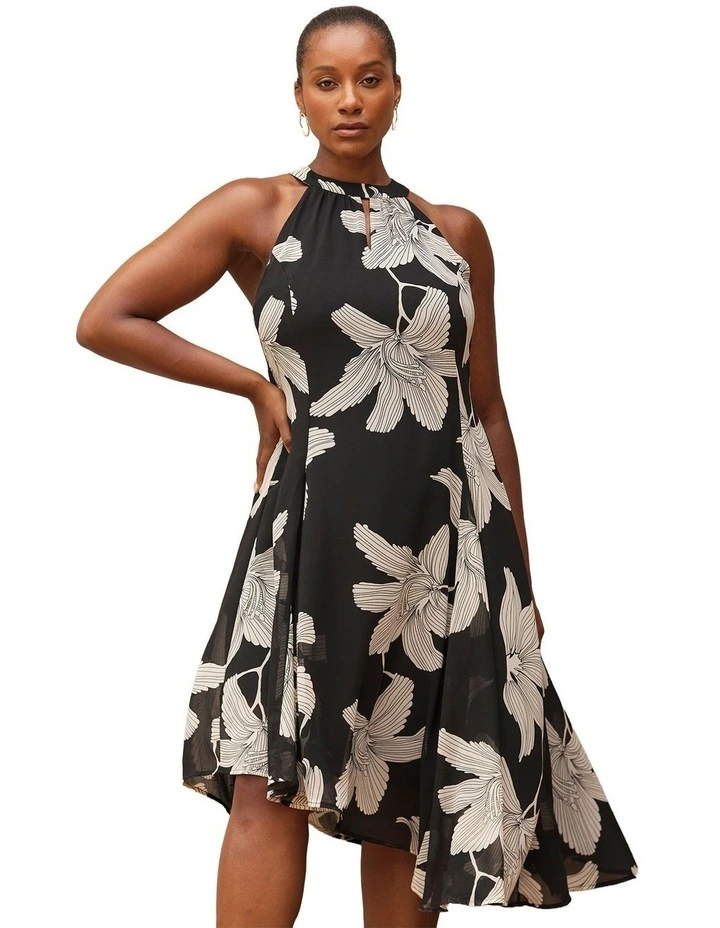 Astra Dress in Black/Cream image 2