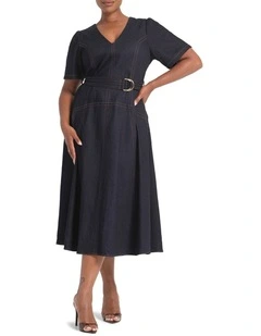 Lyra Dress in Navy Denim
