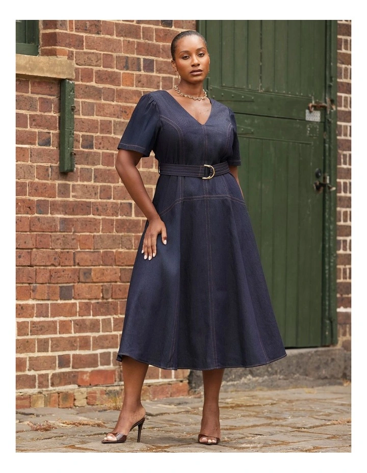 Lyra Dress in Navy Denim image 2