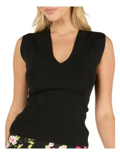 Petal Knit Top in Black