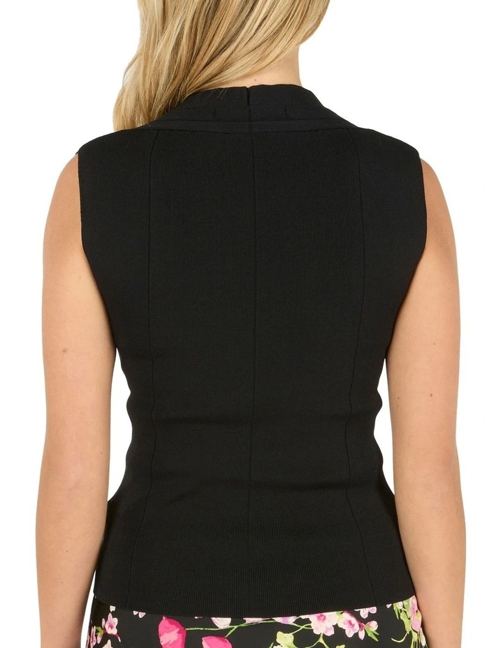 Petal Knit Top in Black image 2