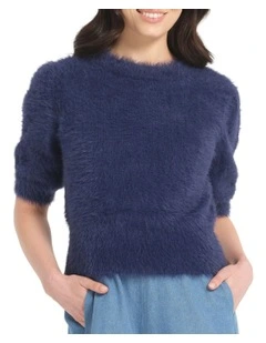 Luma Knit Top in Navy