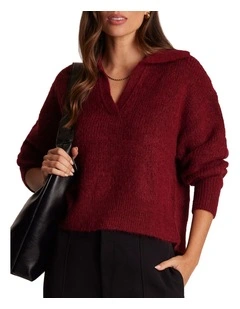 Mara Knit Top in Red