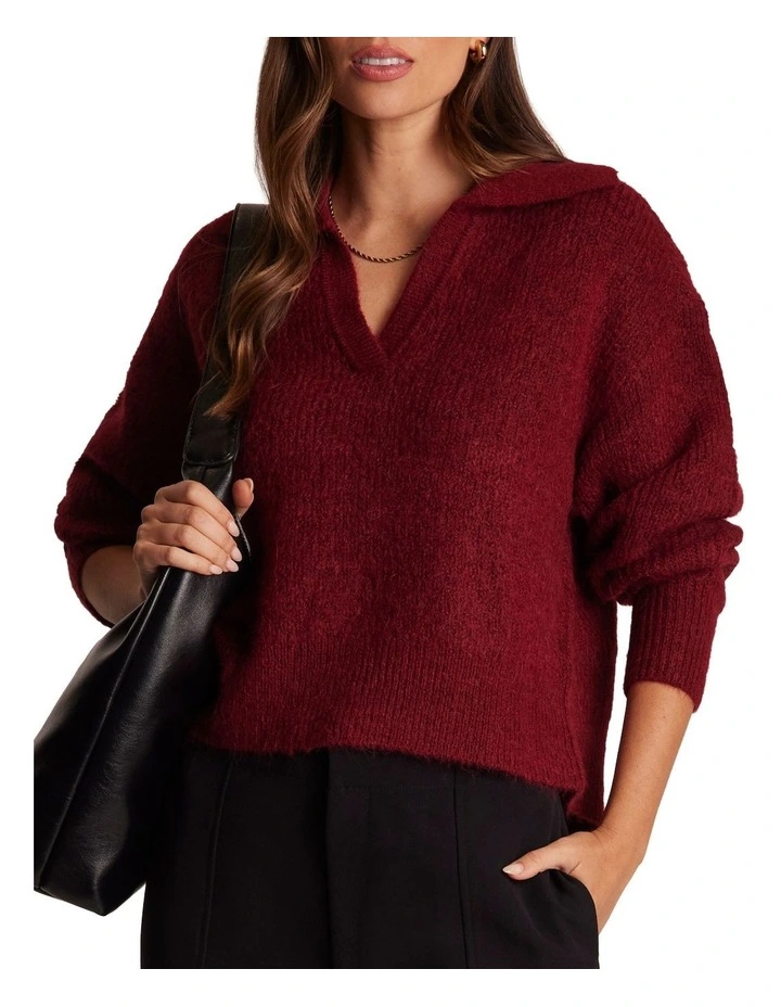 Mara Knit Top in Red image 1
