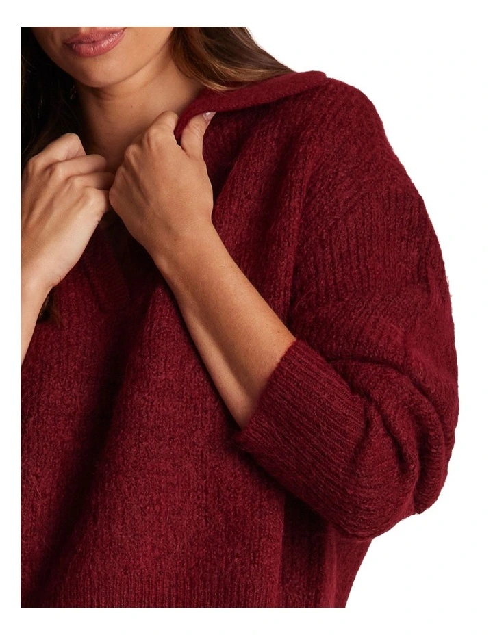 Mara Knit Top in Red image 4