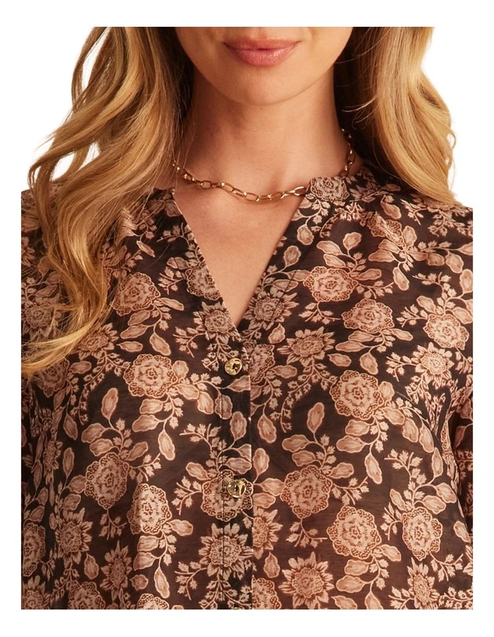 Camella Top in Brown image 4