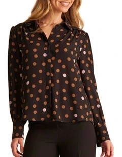 Hope Top in Cocoa Blush Dot