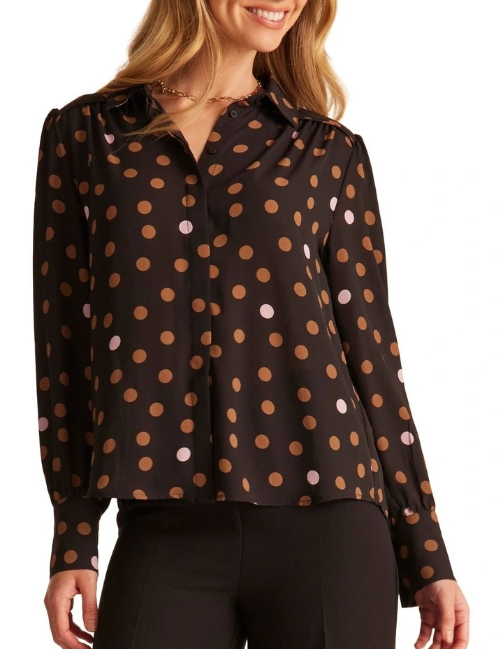 Hope Top in Cocoa Blush Dot image 1