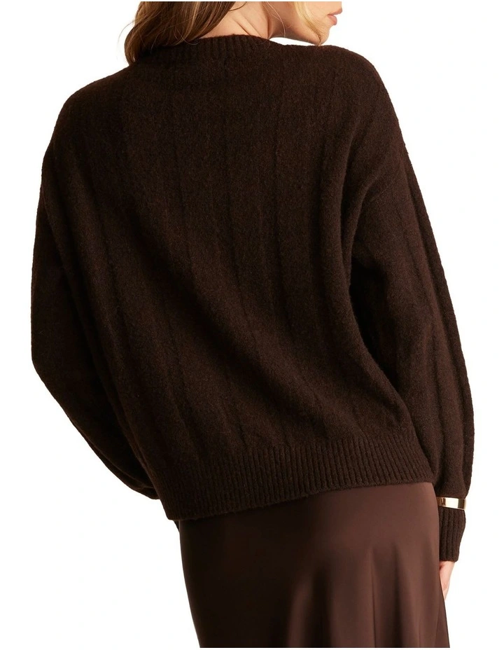 Mirabelle Knit Top in Brown image 3