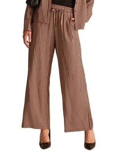 Maral Pant in Aubergine and Crme Stripe