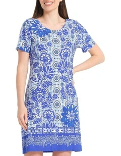 Mykonos Tunic Dress in Blue