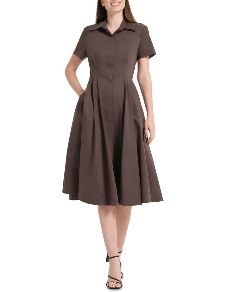 Janine Midi Dress in Brown image 1