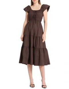 Alana Dress in Brown