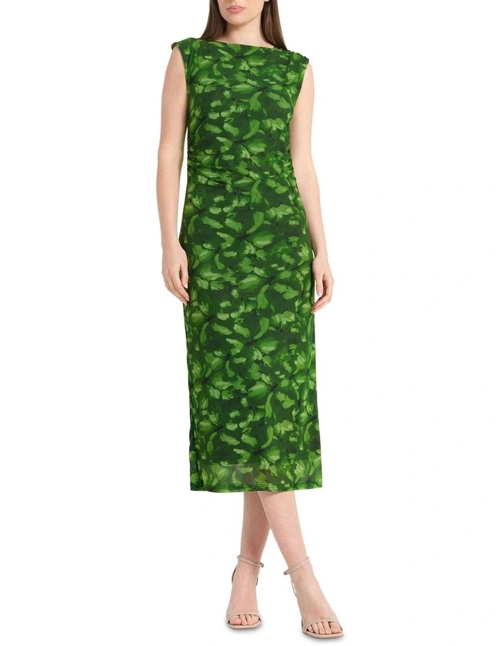 Kaya Midi Dress in Green image 1