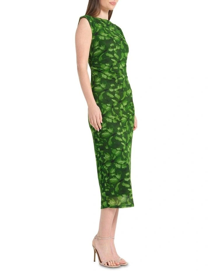 Kaya Midi Dress in Green image 4