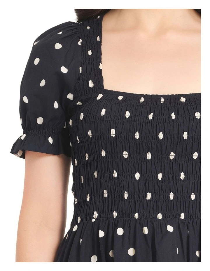 Linden Dress in Blue/Cream image 4