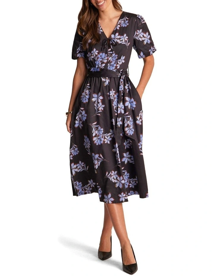 Florina Dress in Black/Blue image 1