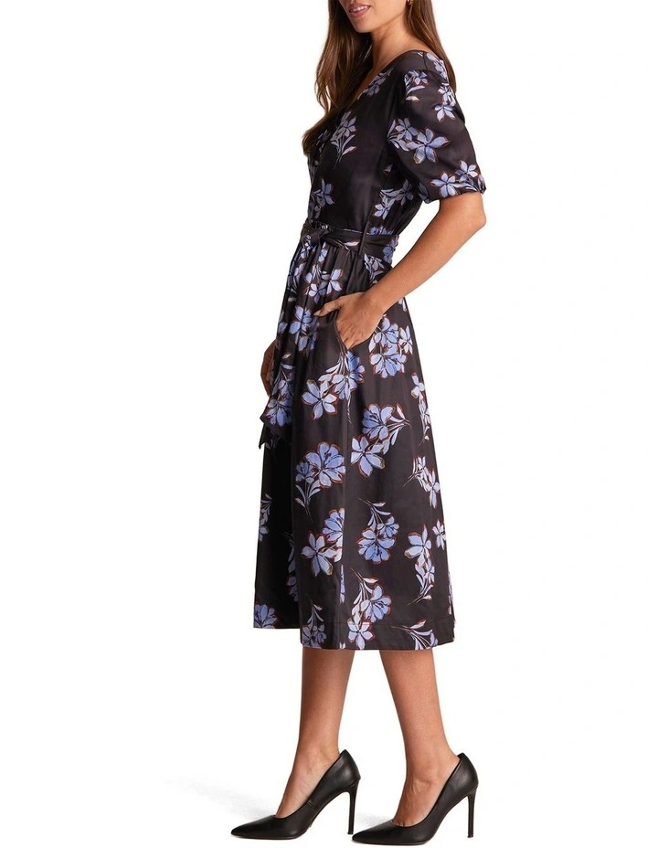 Florina Dress in Black/Blue image 3