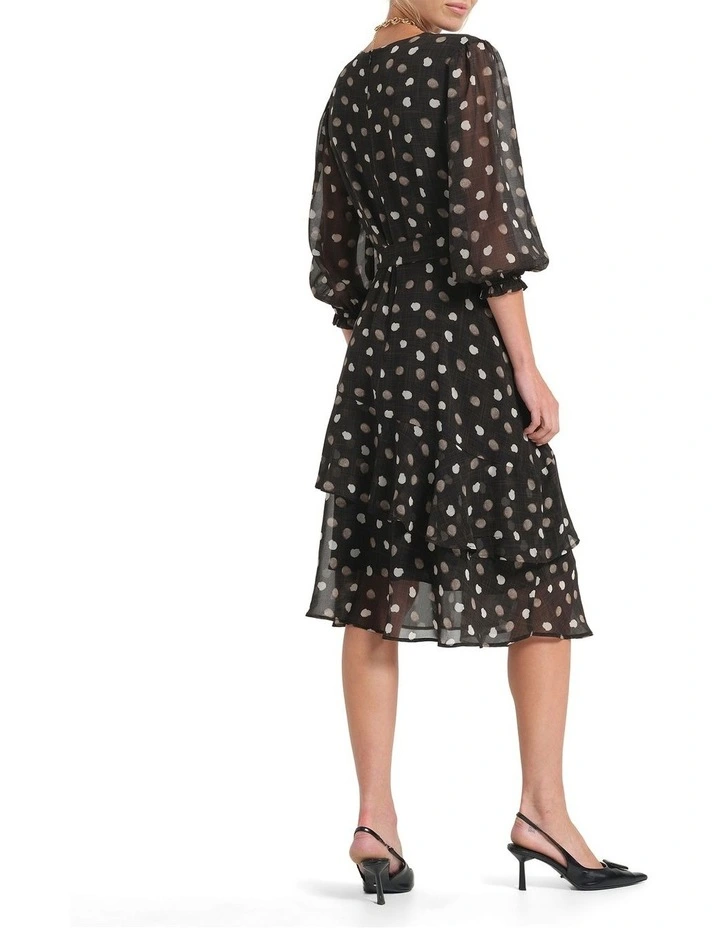 New Begin Dress in Black/Beige image 2