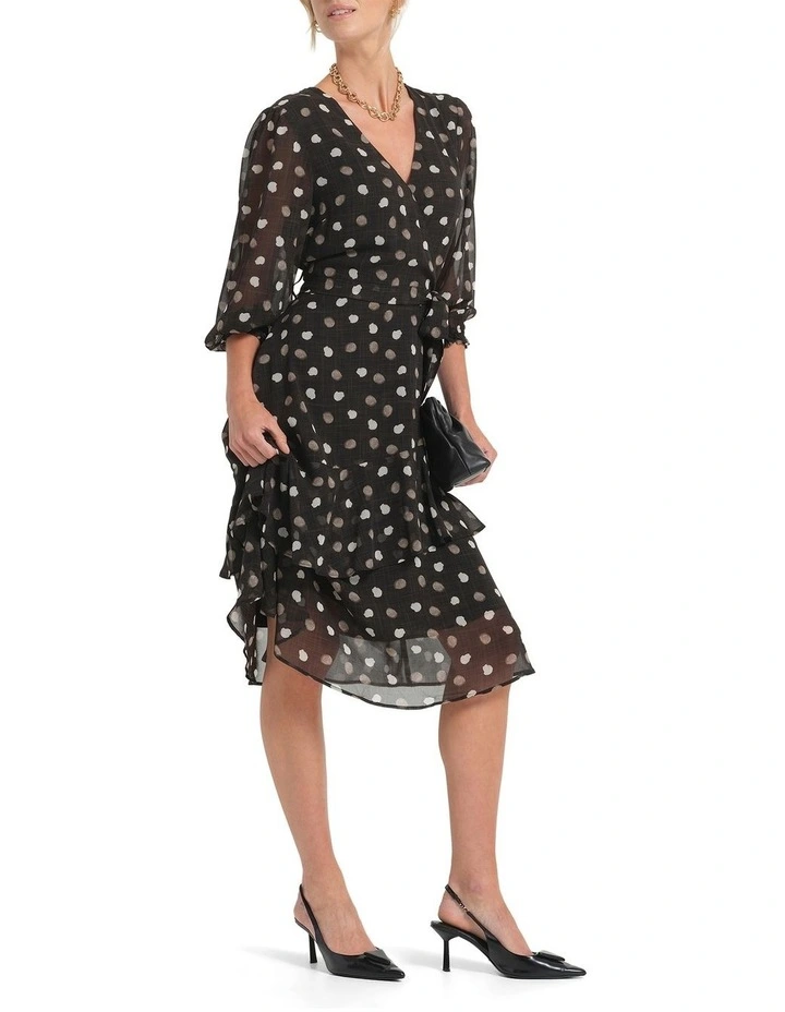 New Begin Dress in Black/Beige image 3