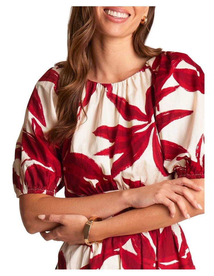 Mademoiselle Dress in Red/White image 4