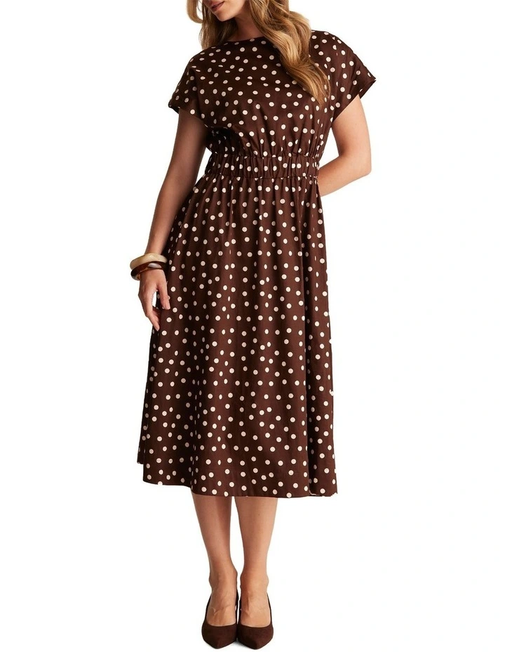 Danila Dress in Brown/Cream image 1