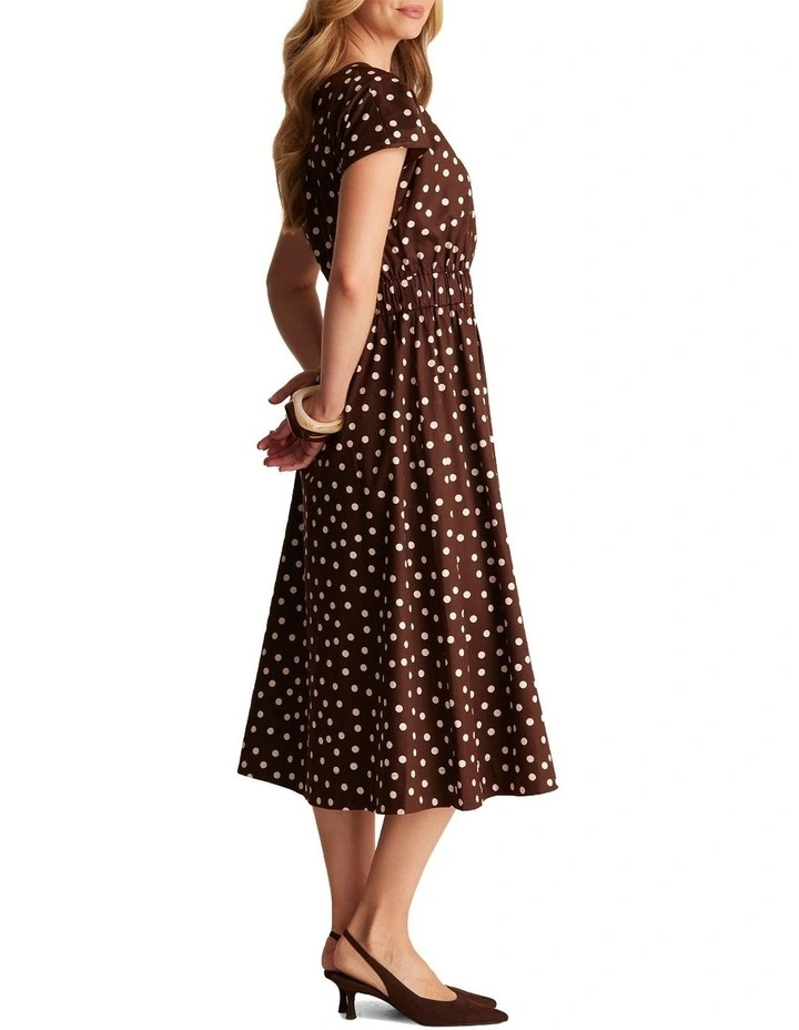 Danila Dress in Brown/Cream image 2