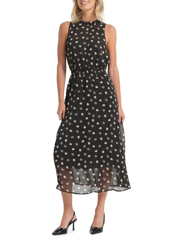 Newmist Dress in Black/Beige image 1