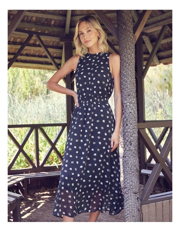 Newmist Dress in Black/Beige image 2