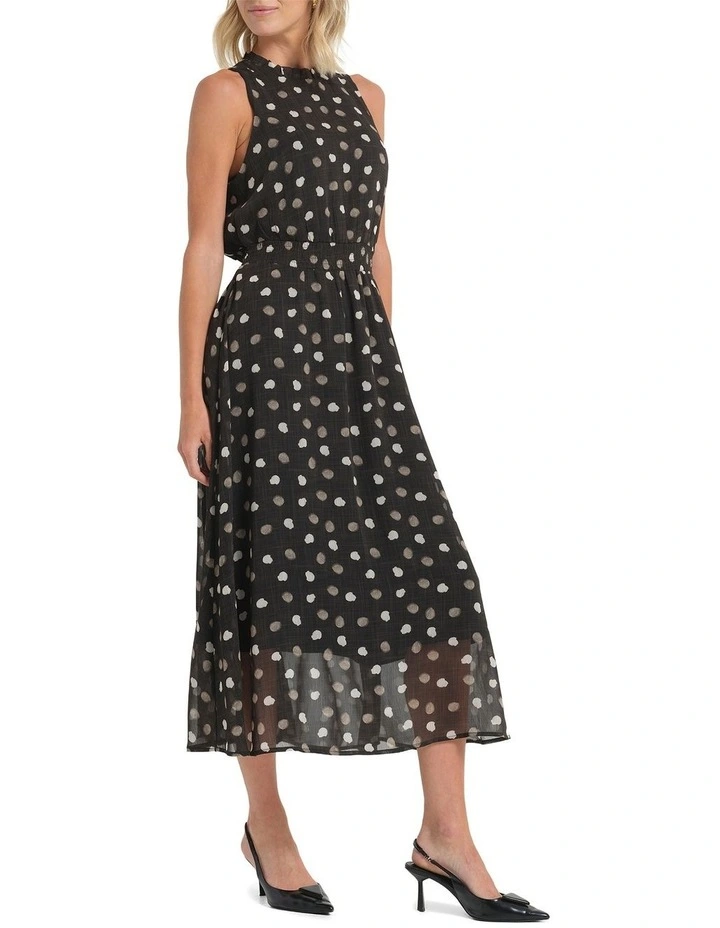Newmist Dress in Black/Beige image 4