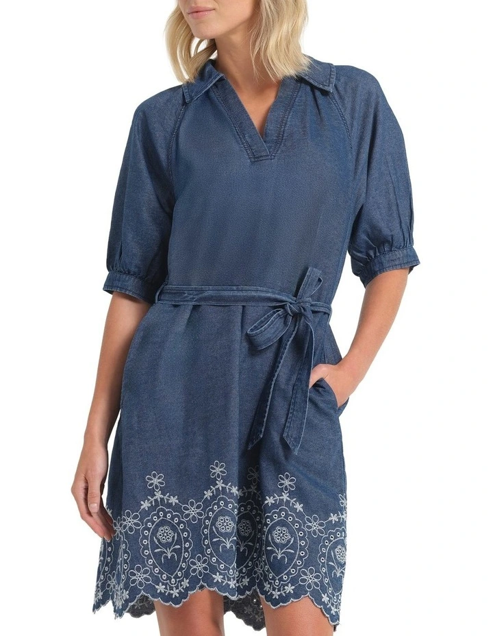 Deemore Dress in Blue/White image 1