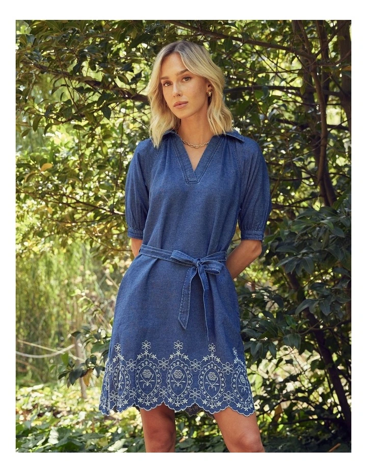 Deemore Dress in Blue/White image 2