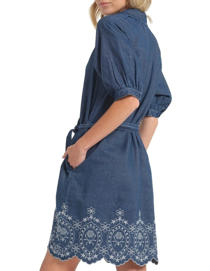 Deemore Dress in Blue/White image 3