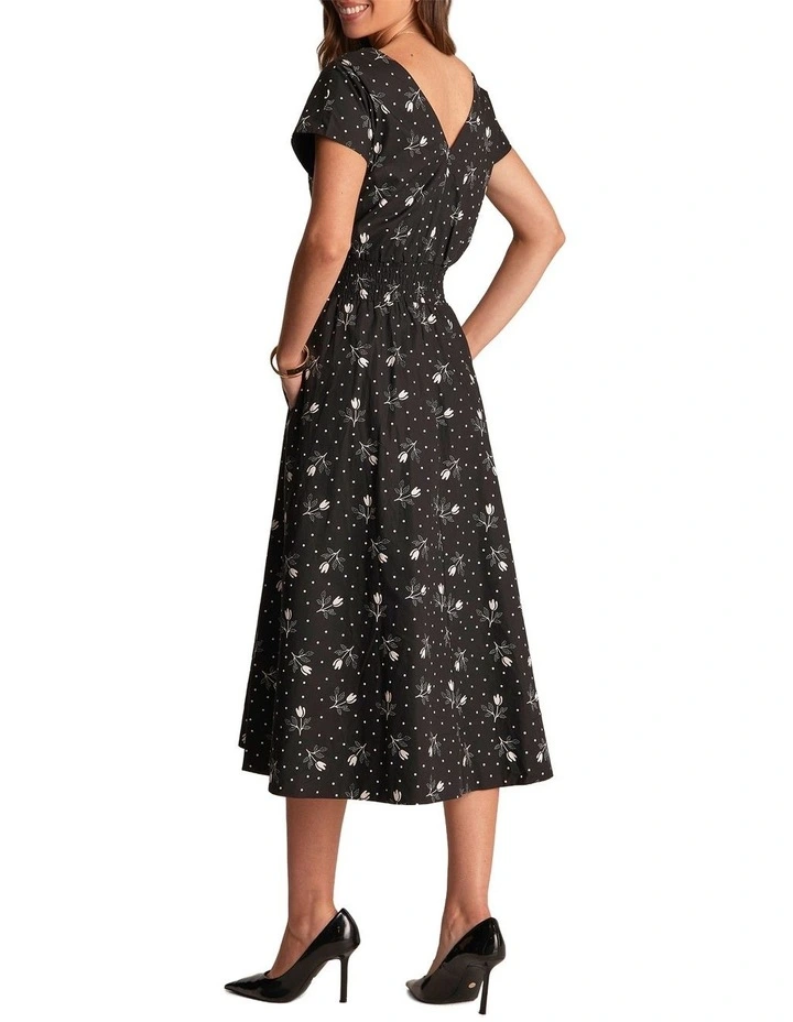 Adrielle Dress in Black/White image 2