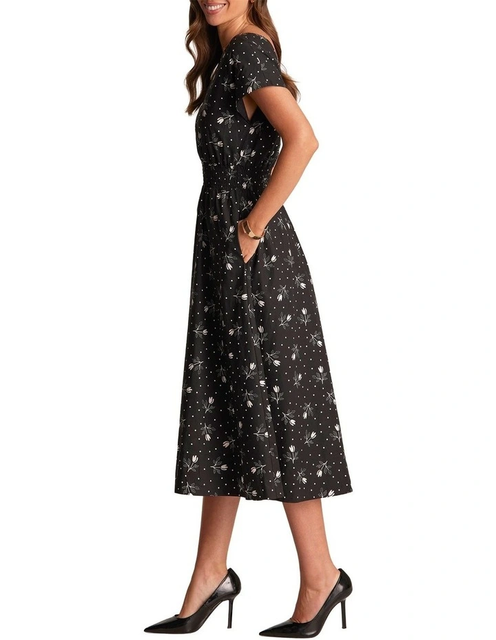 Adrielle Dress in Black/White image 3