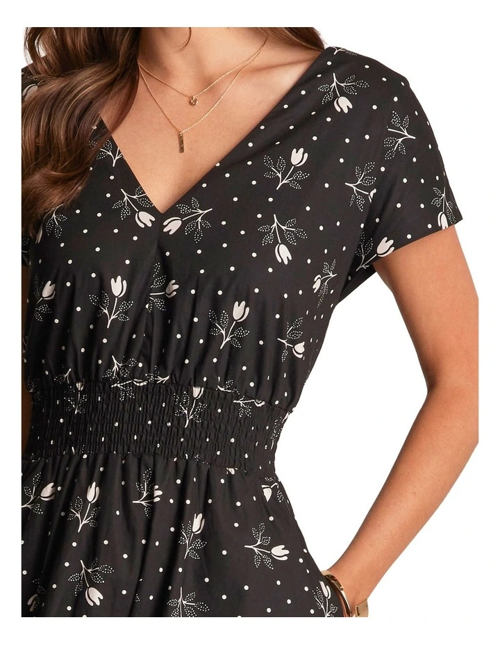 Adrielle Dress in Black/White image 4