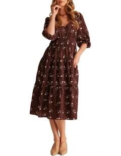 Quinn Dress in Plum & White