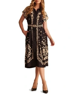 Angela Dress in Black & Gold