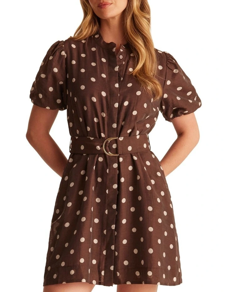 Sammy Dress in Brown/White image 1