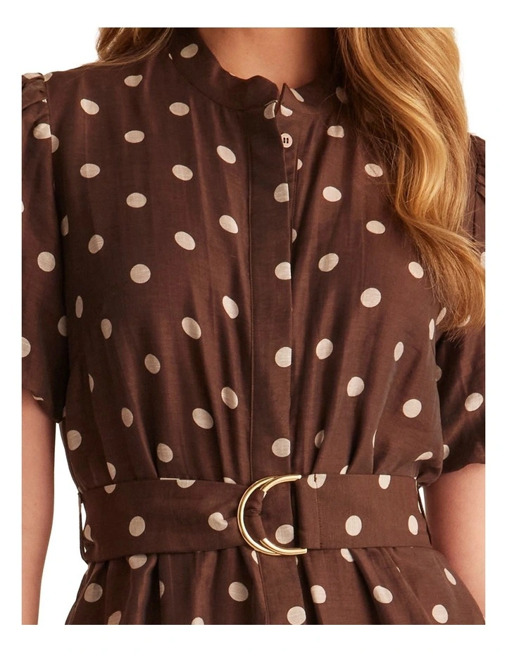 Sammy Dress in Brown/White image 4