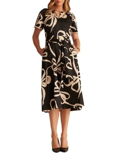 Flavienne Dress in Black/White