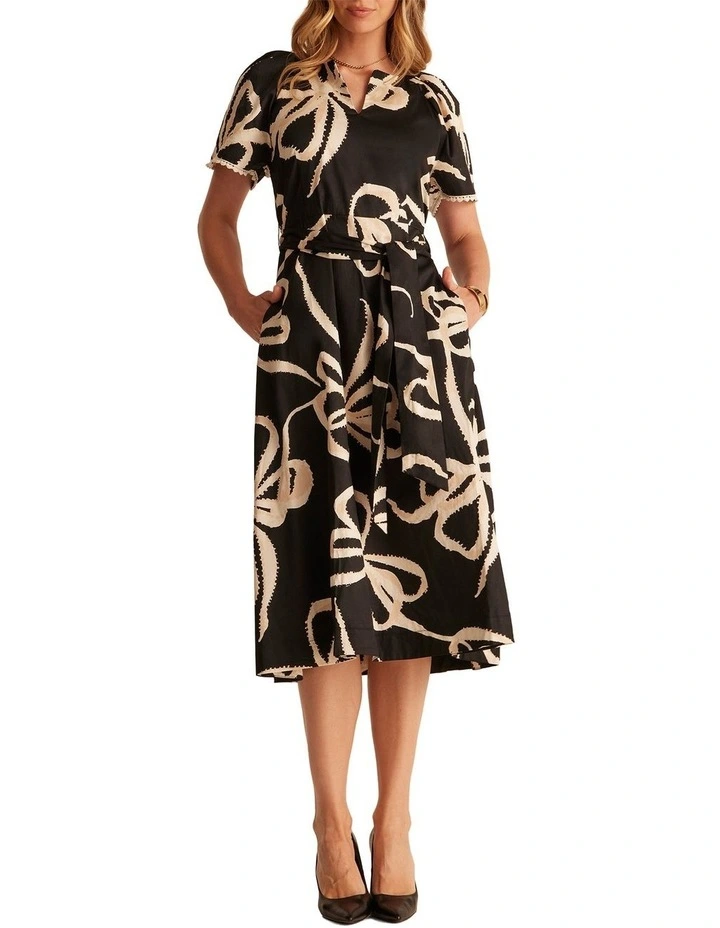 Flavienne Dress in Black/White image 1