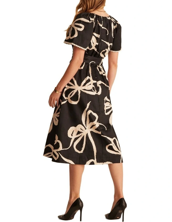 Flavienne Dress in Black/White image 3