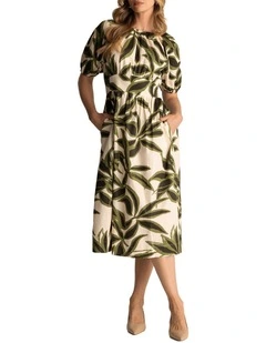 Mademoiselle Dress in Cream/Olive