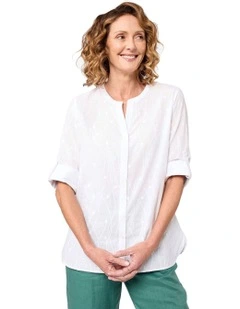 Arminda 3/4 Sleeve Shirt in White