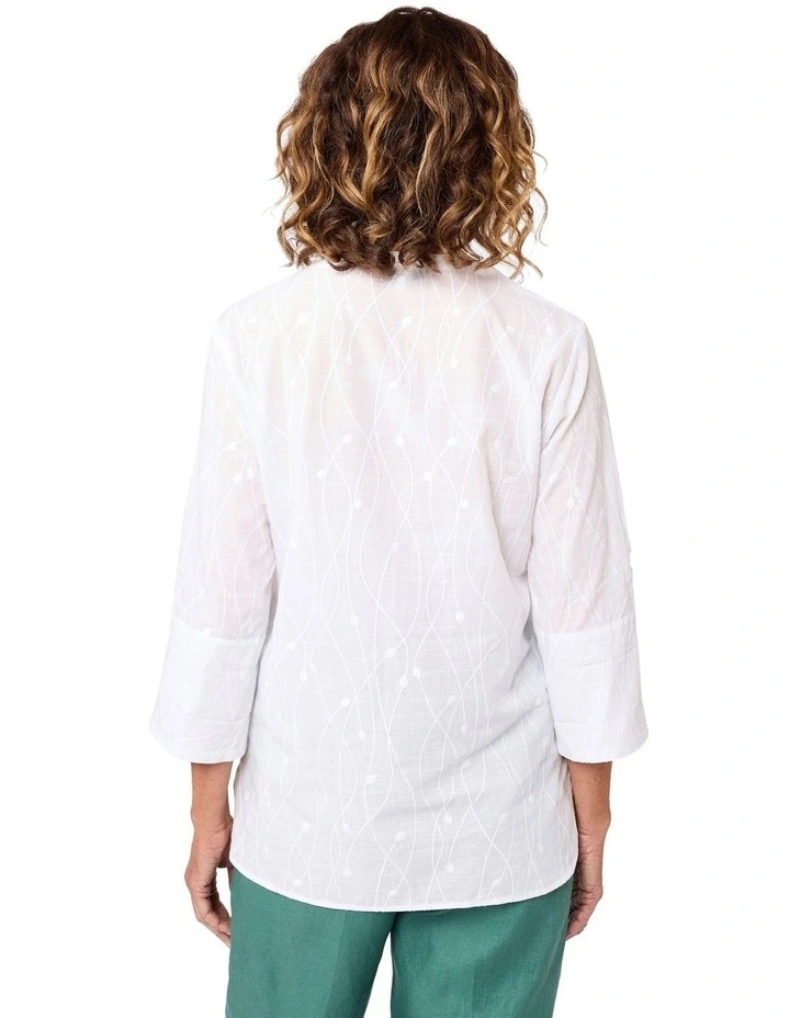 Arminda 3/4 Sleeve Shirt in White image 2