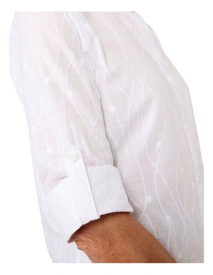 Arminda 3/4 Sleeve Shirt in White image 3