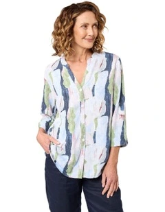 Coralia 3/4 Sleeve Shirt in Green